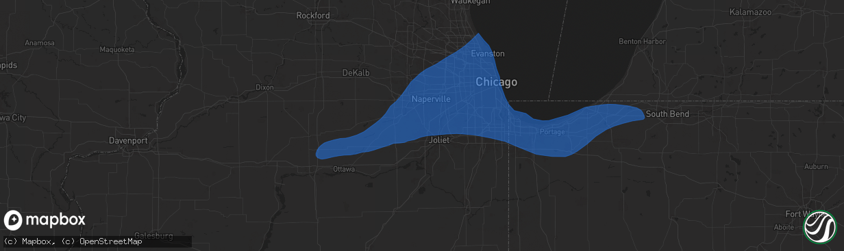 Hail map in Plainfield, IL on July 16, 2025