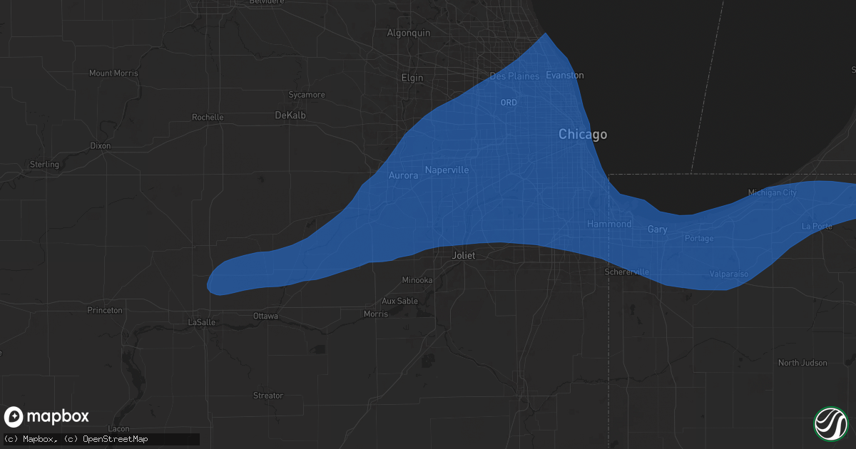 Hail map in Plainfield, IL on July 16, 2025