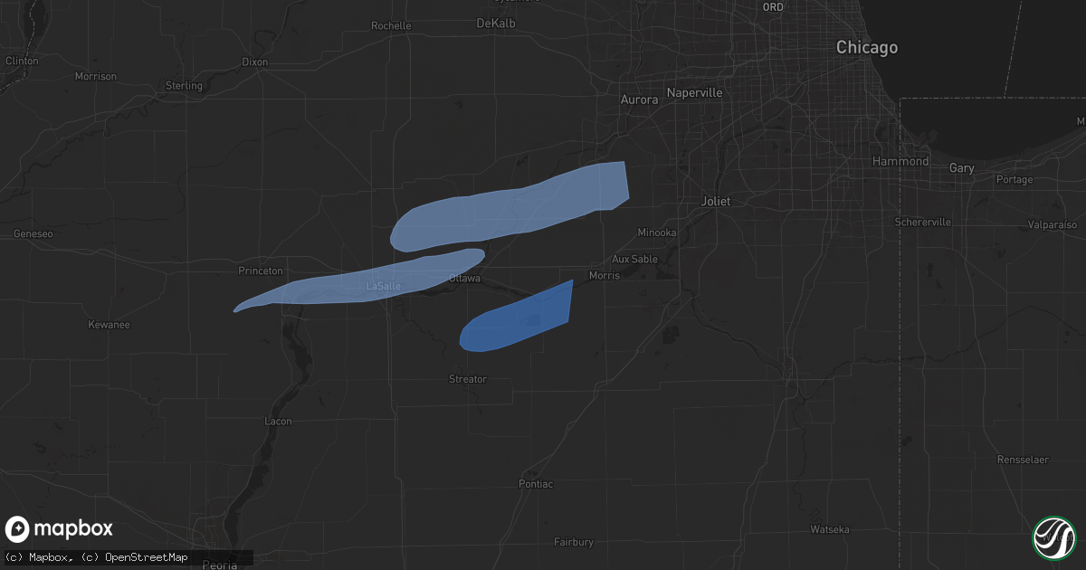 Hail map in Seneca, IL on July 16, 2025