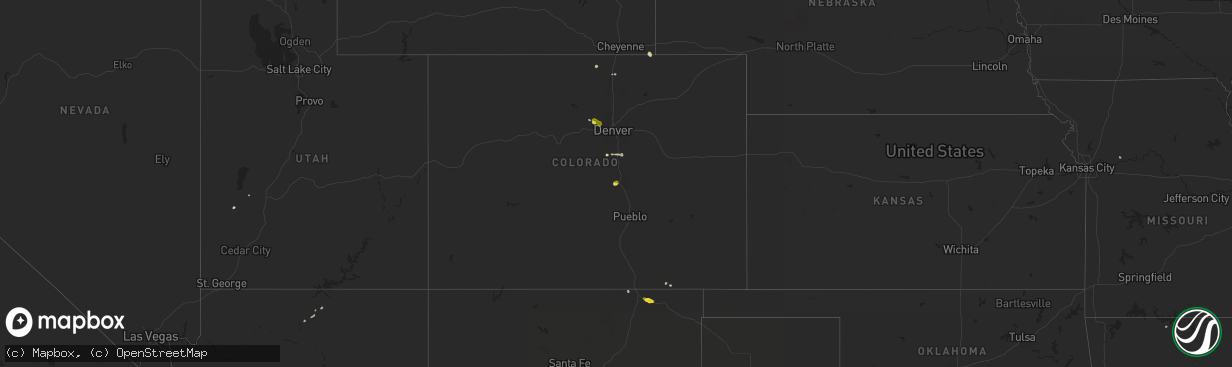 Hail map on July 16, 2025