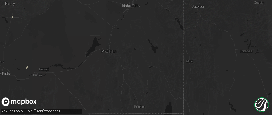 Hail map in Bancroft, ID on July 16, 2026