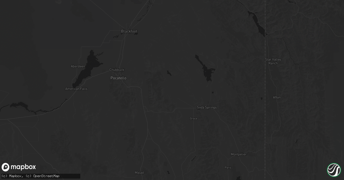 Hail map in Bancroft, ID on July 16, 2026