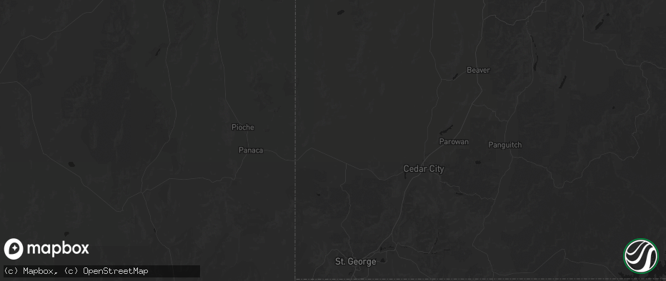 Hail map in Beryl, UT on July 16, 2026
