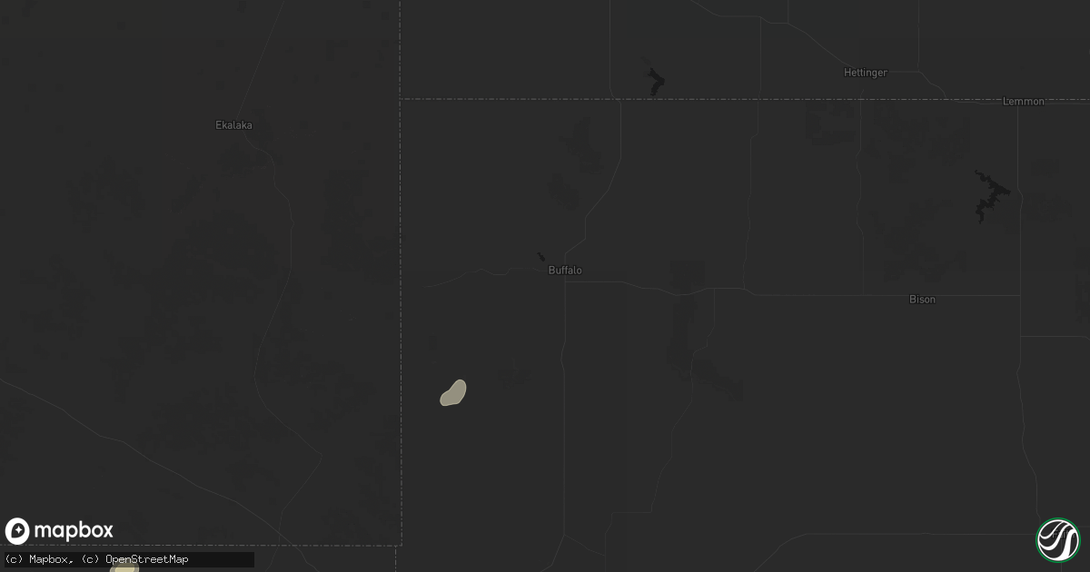 Hail map in Buffalo, SD on July 16, 2026