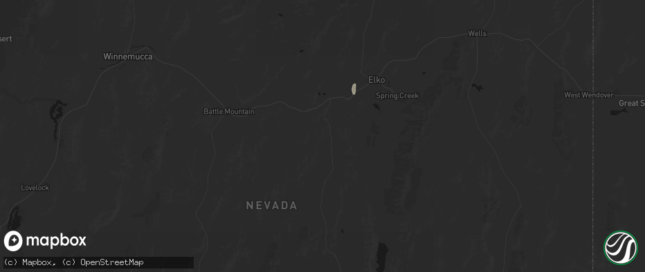 Hail map in Carlin, NV on July 16, 2026