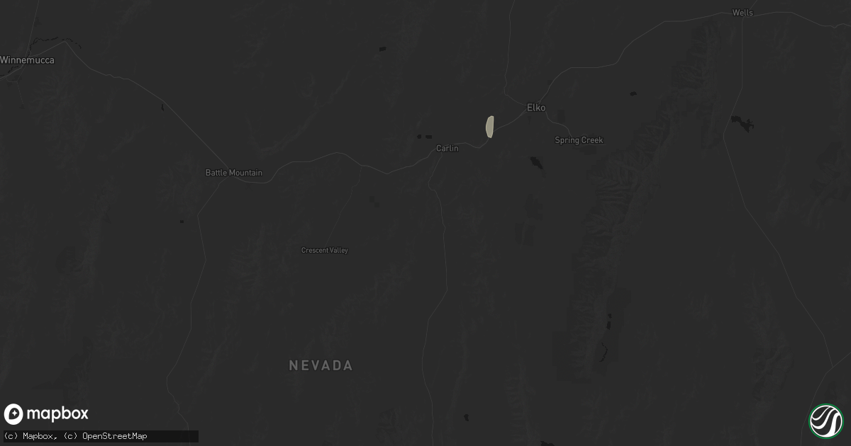 Hail map in Carlin, NV on July 16, 2026