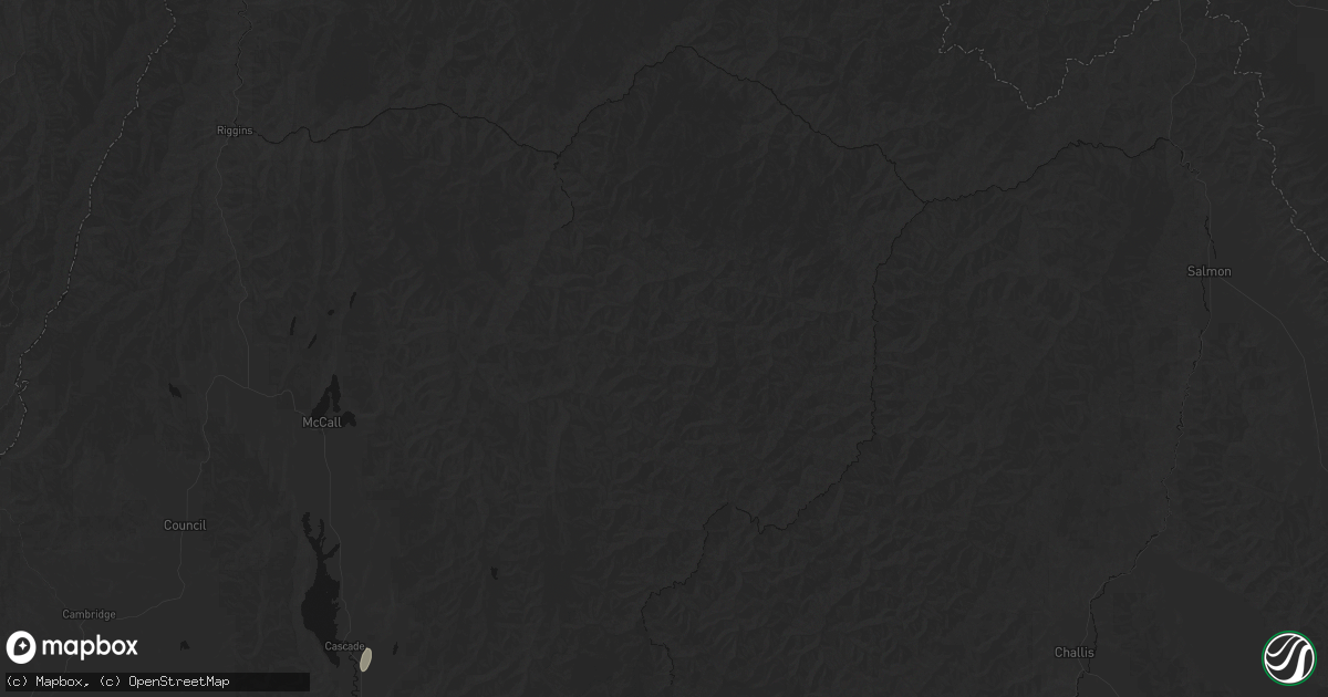 Hail map in Cascade, ID on July 16, 2026