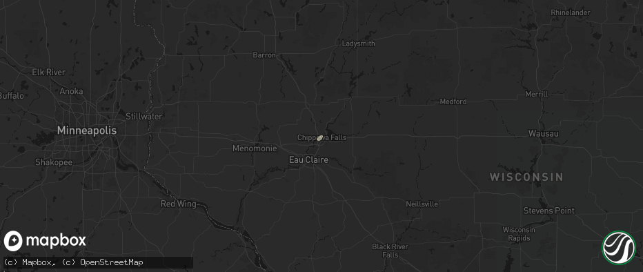 Hail map in Chippewa Falls, WI on July 16, 2026