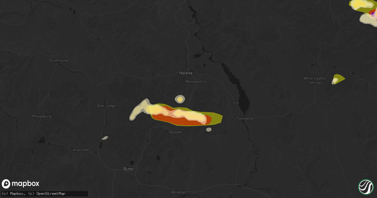 Hail map in Clancy, MT on July 16, 2026