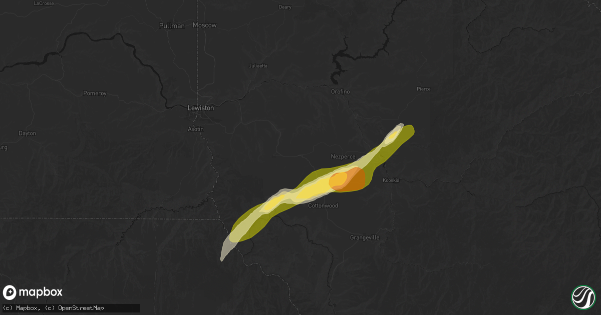 Hail map in Craigmont, ID on July 16, 2026
