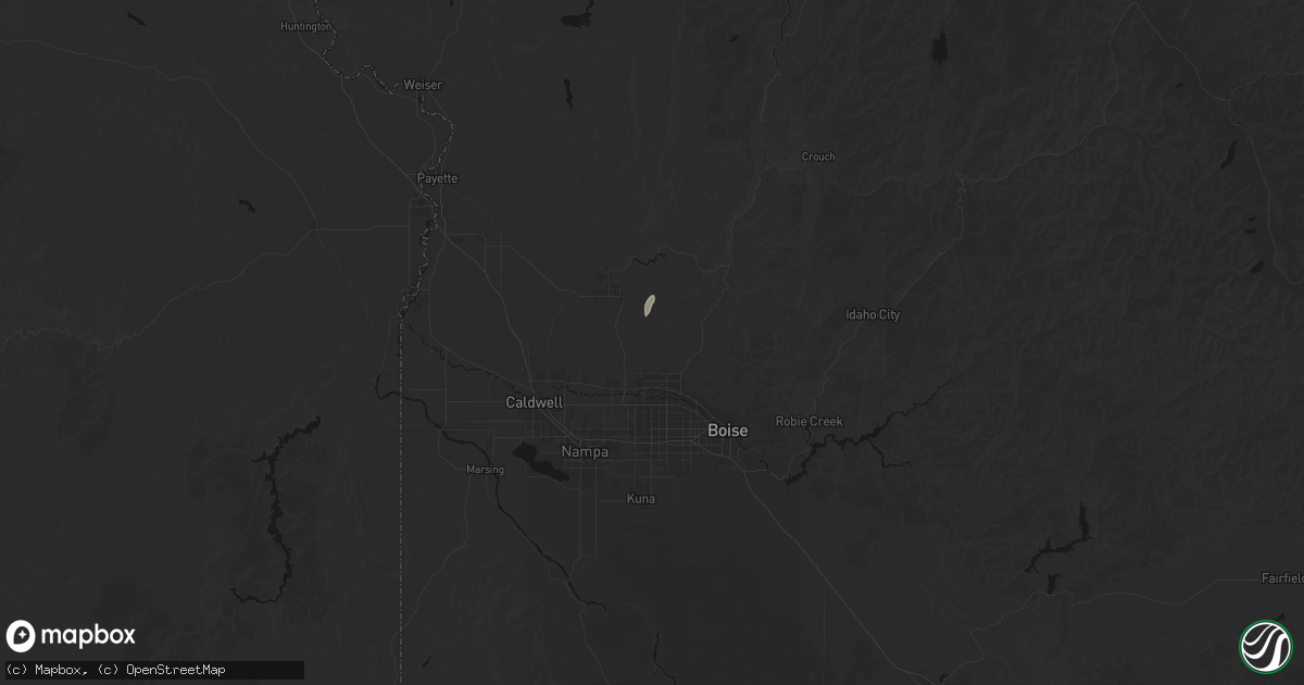 Hail map in Eagle, ID on July 16, 2026