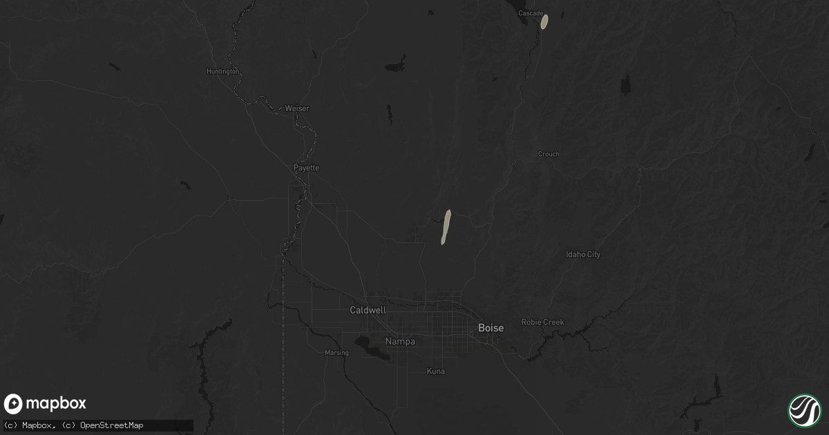 Hail map in Emmett, ID on July 16, 2026