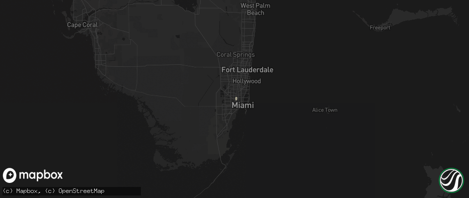 Hail map in Hialeah, FL on July 16, 2026