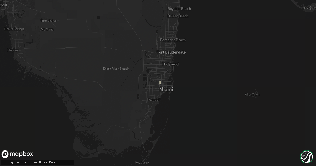 Hail map in Hialeah, FL on July 16, 2026