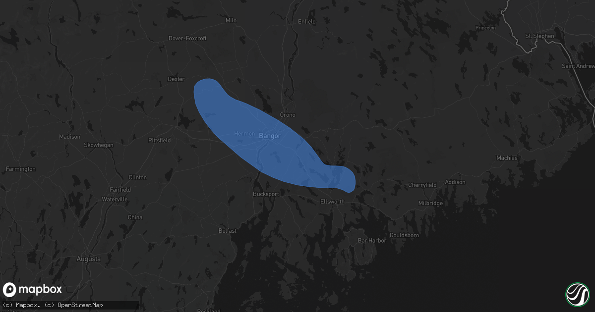 Hail map in Holden, ME on July 16, 2026