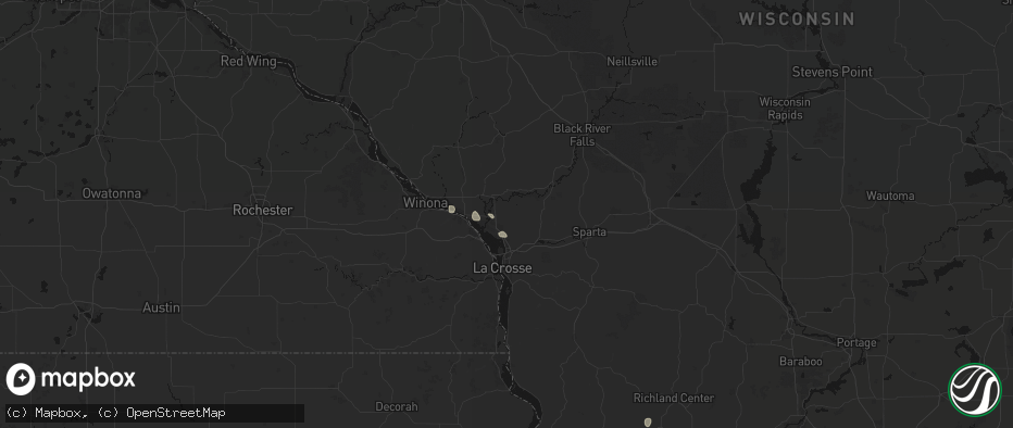 Hail map in Holmen, WI on July 16, 2026