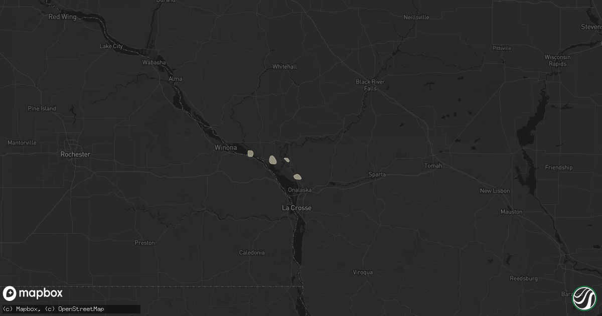 Hail map in Holmen, WI on July 16, 2026
