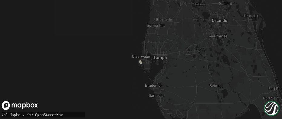 Hail map in Largo, FL on July 16, 2026
