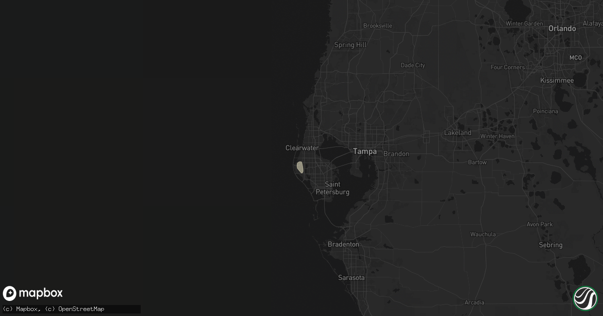 Hail map in Largo, FL on July 16, 2026
