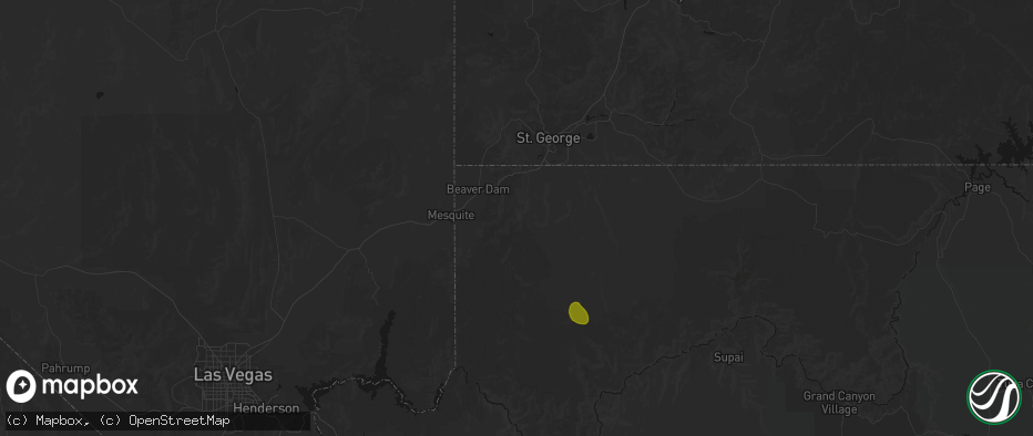 Hail map in Littlefield, AZ on July 16, 2026