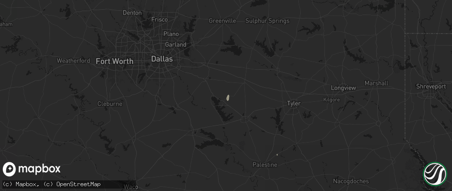 Hail map in Mabank, TX on July 16, 2026