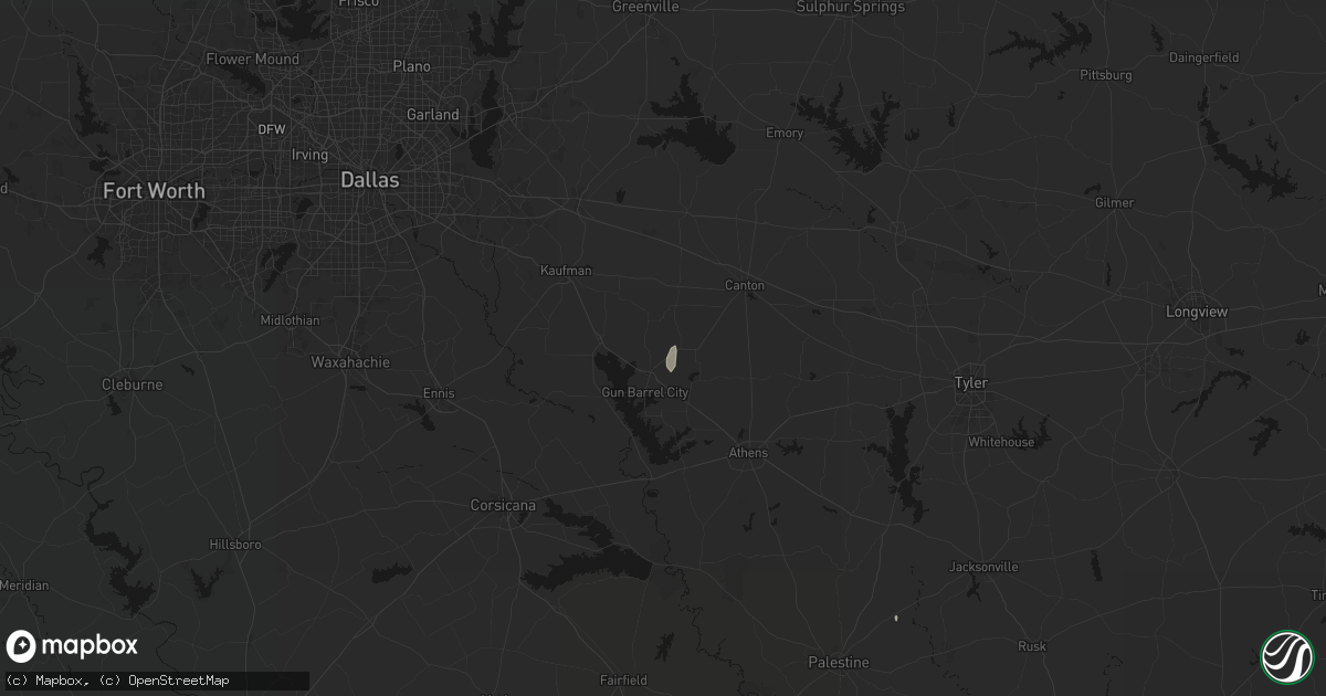 Hail map in Mabank, TX on July 16, 2026