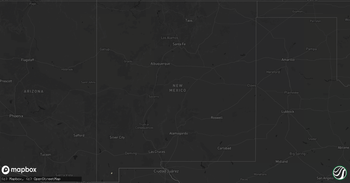 Hail map in New Mexico on July 16, 2026