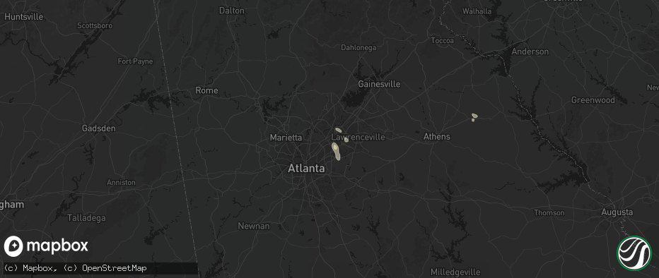 Hail map in Norcross, GA on July 16, 2026