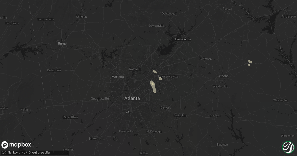 Hail map in Norcross, GA on July 16, 2026