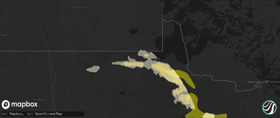 Hail map in Salol, MN on July 16, 2026