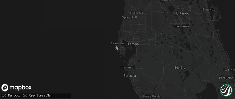 Hail map in Seminole, FL on July 16, 2026