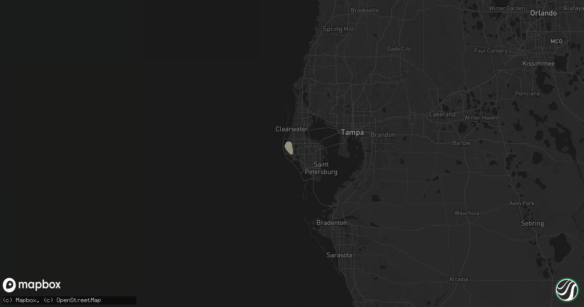 Hail map in Seminole, FL on July 16, 2026