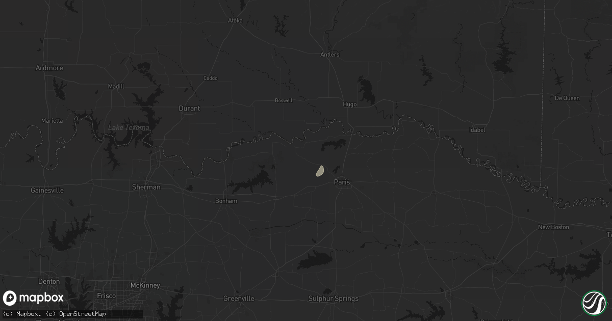 Hail map in Sumner, TX on July 16, 2026