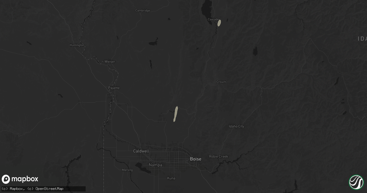 Hail map in Sweet, ID on July 16, 2026