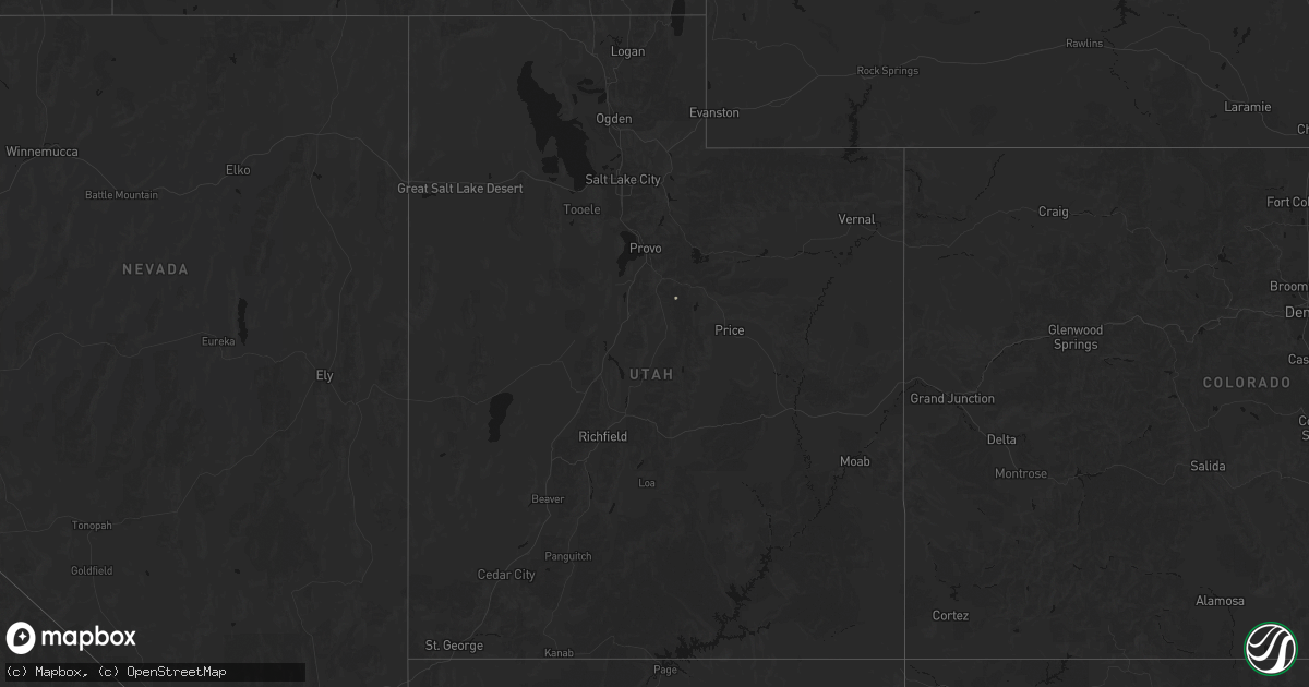 Hail map in Utah on July 16, 2026