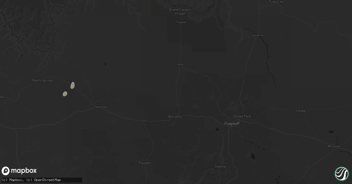 Hail map in Williams, AZ on July 16, 2026