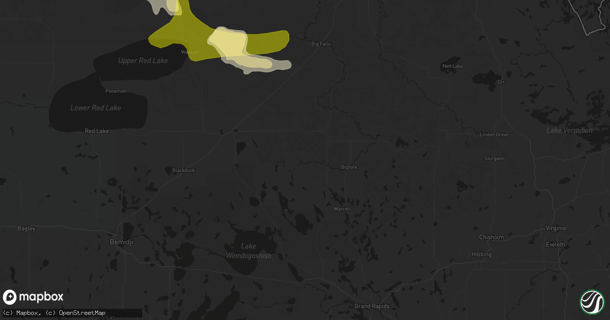 Hail map in Wirt, MN on July 16, 2026