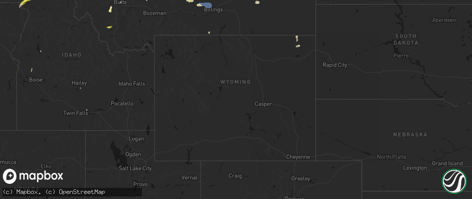 Hail map in Wyoming on July 16, 2026