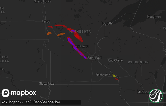 Hail map preview on 07-17-2010