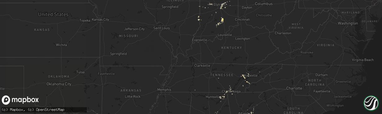 Hail map in Alabama on July 17, 2012