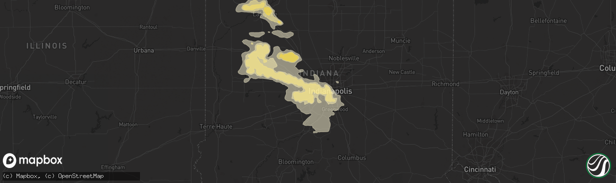 Hail map in Avon, IN on July 17, 2015