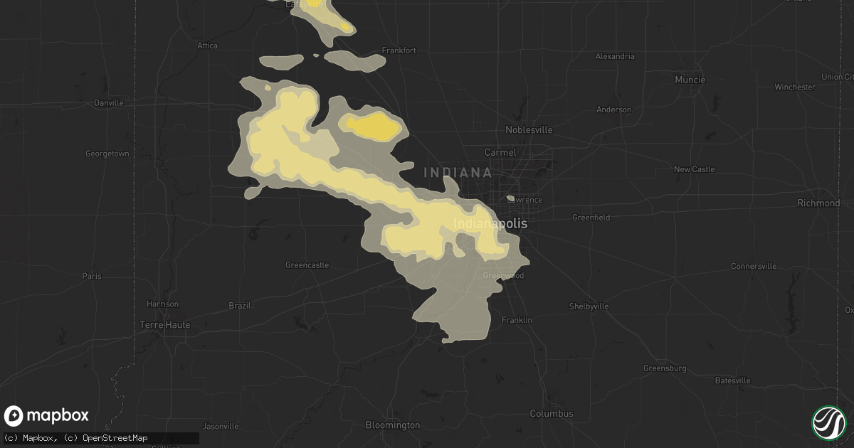 Hail map in Avon, IN on July 17, 2015