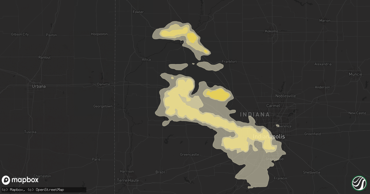 Hail map in Crawfordsville, IN on July 17, 2015