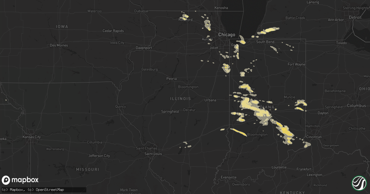 Hail map in Illinois on July 17, 2015