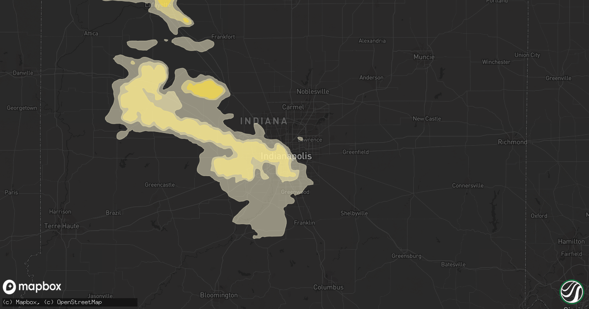 Hail map in Indianapolis, IN on July 17, 2015