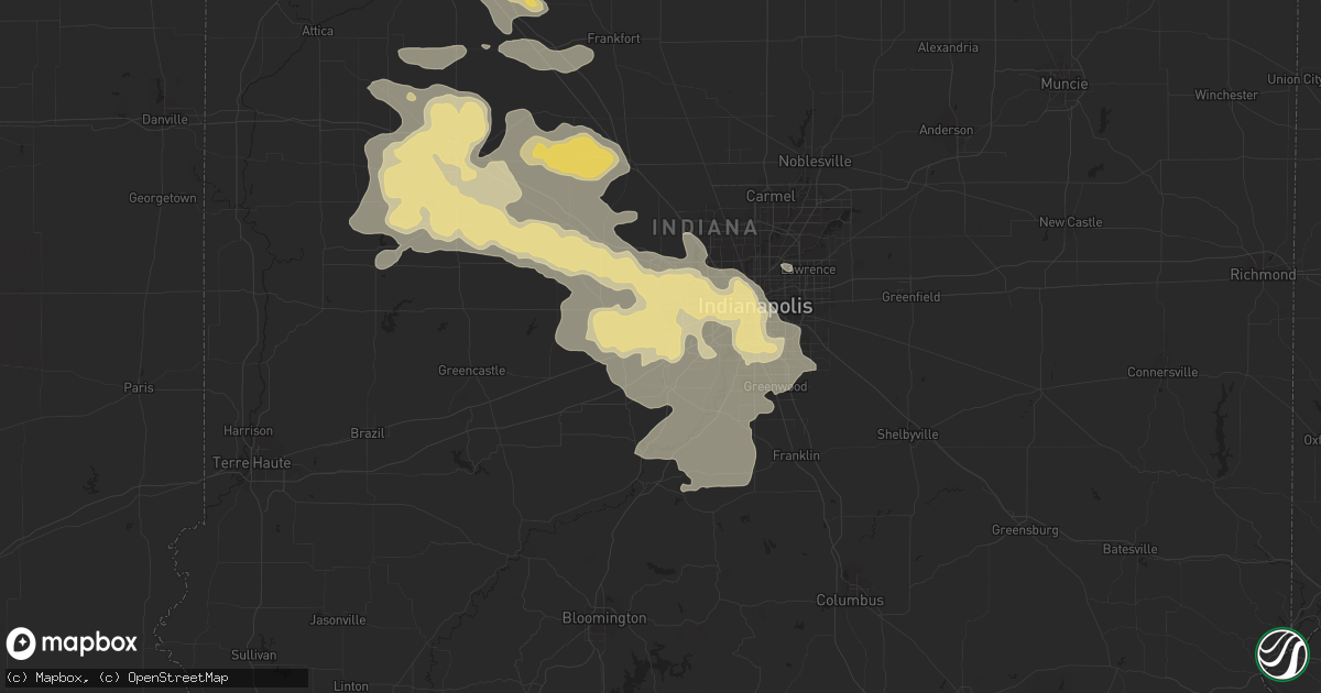 Hail map in Plainfield, IN on July 17, 2015