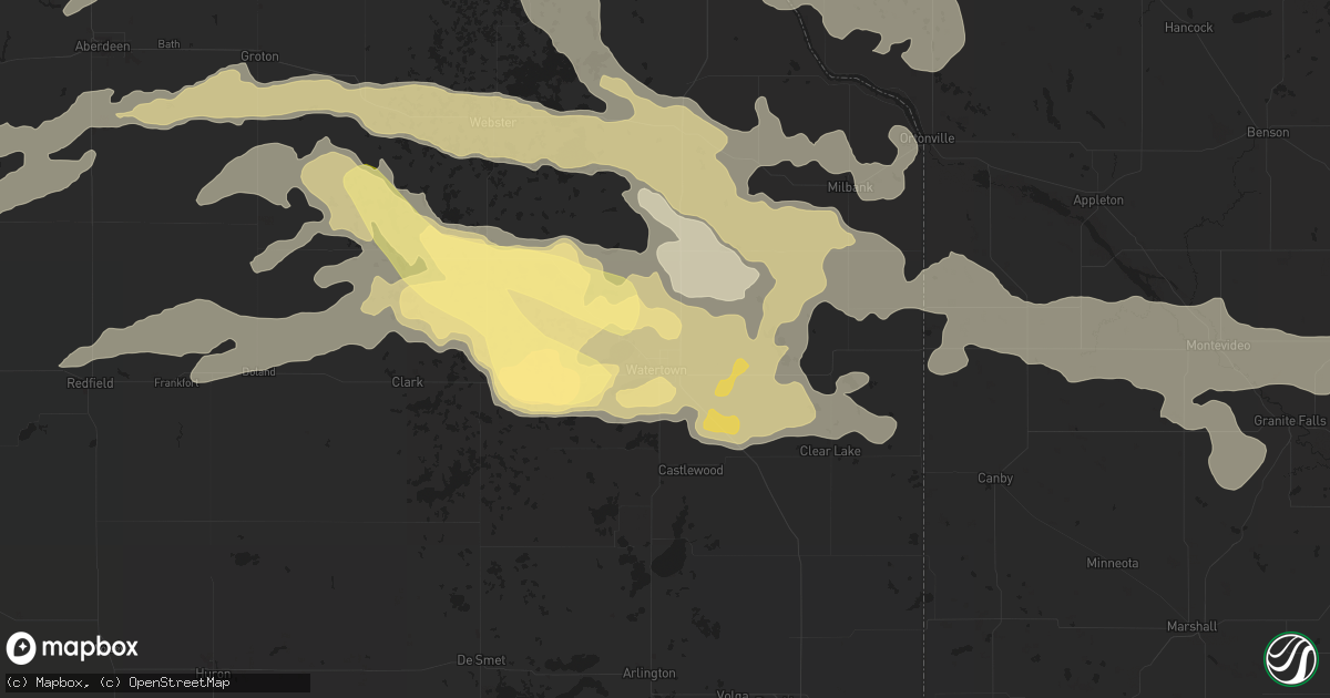 Hail map in Watertown, SD on July 17, 2015