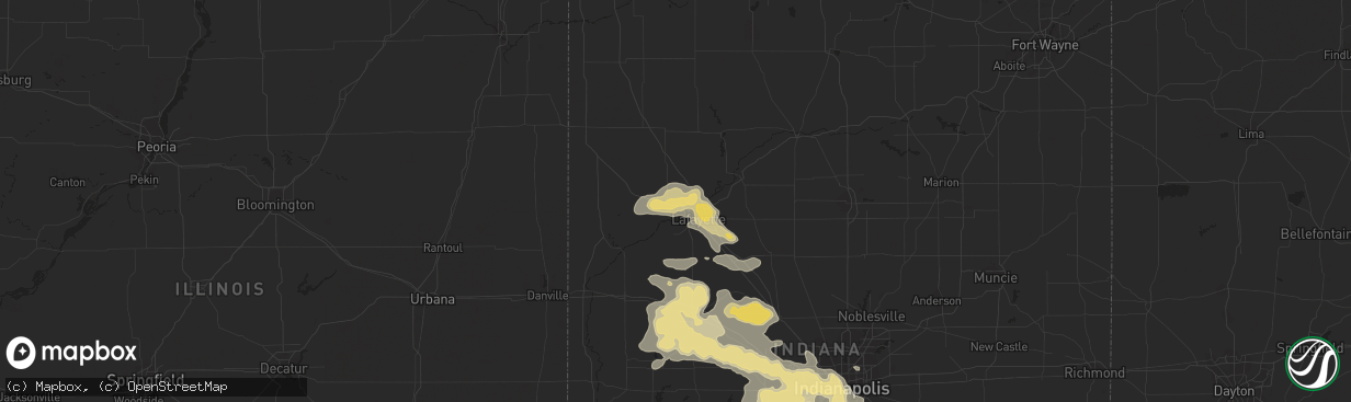 Hail map in West Lafayette, IN on July 17, 2015