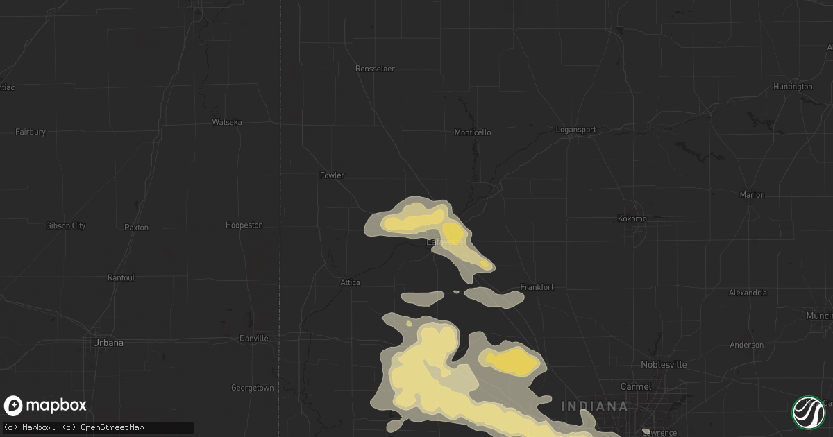 Hail map in West Lafayette, IN on July 17, 2015