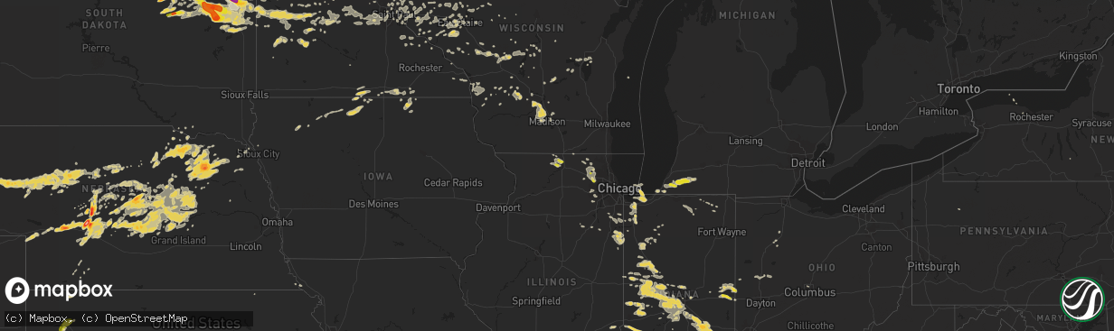 Hail map on July 17, 2015